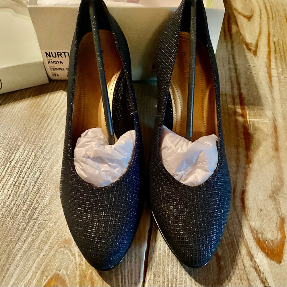 Navy Closed Toe Heels
